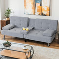 Shahoo Modern Linen Upholstered Convertible Folding Futon Sofa Bed by BuynowfromShahoo