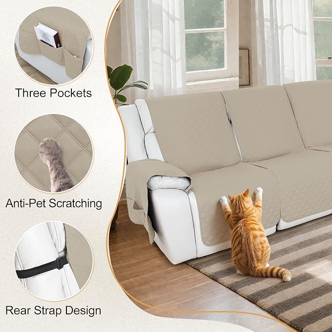 HDCAXKJ 100% Waterproof Reclining Sectional Couch Covers L Shape Recliner Sofa - Image 7