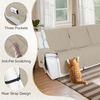 HDCAXKJ Reclining Sectional Couch Covers L Shape Recliner Sofa Middle Console - Image 4