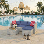 5-Piece Patio Sectional Sofa Set, All-Weather Brown PE Rattan Outdoor by GarveeHome
