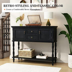 ARTPOWER Console Table with 2 Drawers, Retro Entryway Table with 2 Door - Image 6