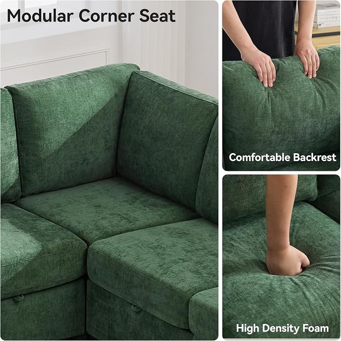 104'' V Shaped Modular Sofa, Sectional Couch - Image 4