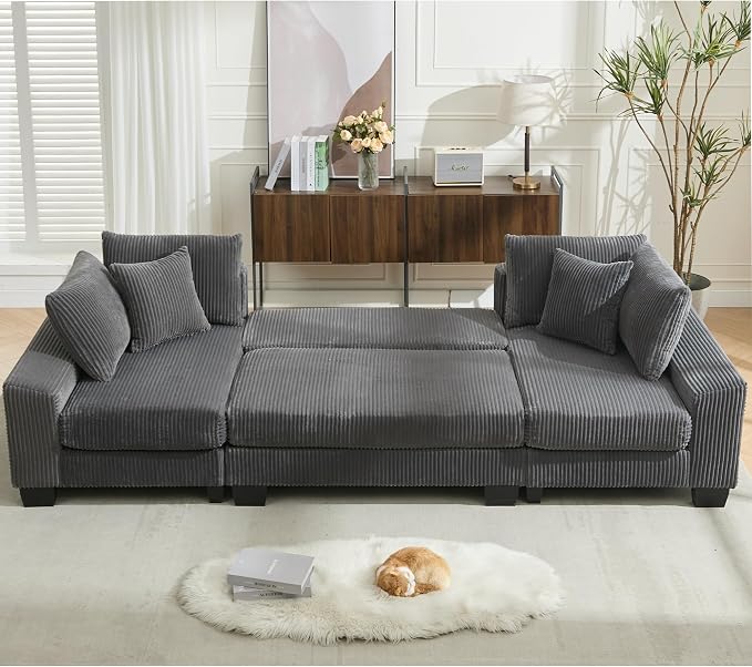 114" Sectional Couches with Pull Out Bed - Image 4