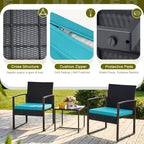 Flamaker Patio Set Outdoor Wicker Furniture, Modern Bistro Set - Image 5
