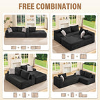 Hobestluk Modular Sectional Sofa Couches L-Shape Couch 3 Seat Modular Sofa - Image 6