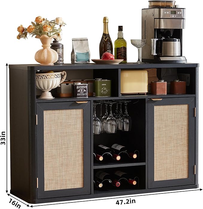 Lerliuo Rattan Wine Cabinet - Image 3
