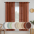 MIULEE Burnt Orange Fall Linen Curtains 52x72 Inch by MIULEE