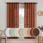 MIULEE Burnt Orange Fall Linen Curtains 52x72 Inch by MIULEE