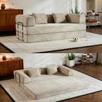 ZEIINPA Corduroy Floor Sofa Bed, Convertible Folding Couch Bed - Image 7