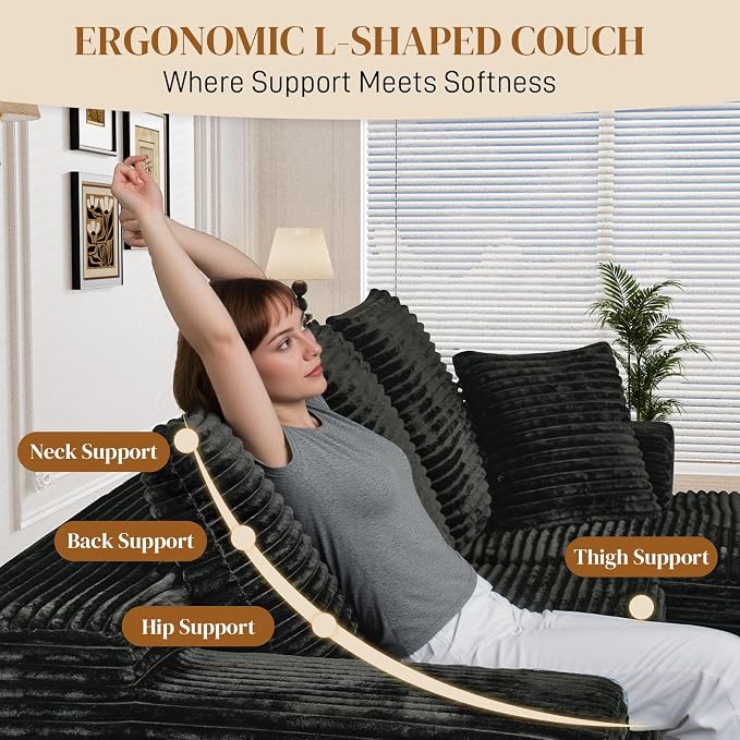 108" L Shaped Boneless Sectional Couches - Image 5