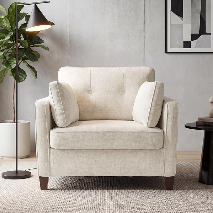Luxury Oversized Accent Chair Set of 2, 40.9" Upholstered Piping Single - Image 4