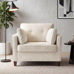 Luxury Oversized Accent Chair Set of 2, 40.9" Upholstered Piping Single - Image 4