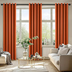 MIULEE Fall Blackout Curtains for Bedroom 2 Panels 40 x 84 Inch Long Orange | - Image 6