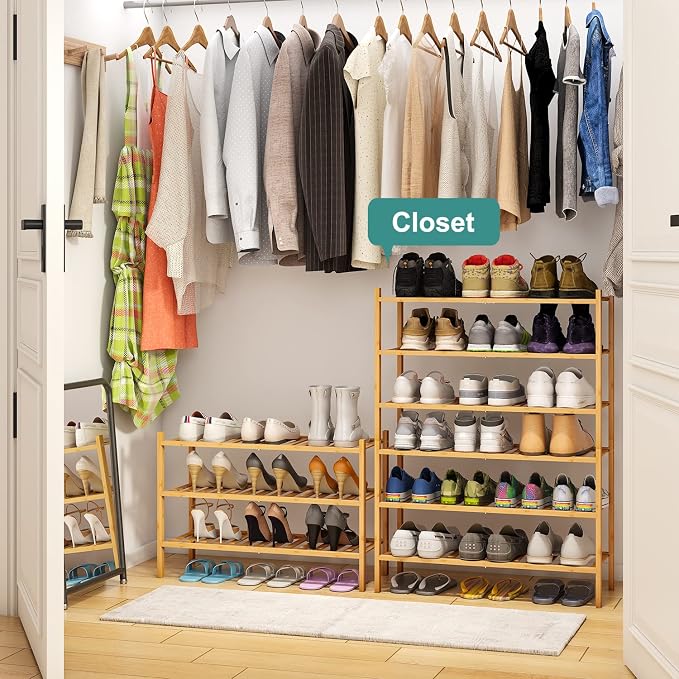 viewcare 6-Tier Bamboo Shoe Rack - Image 2