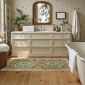 RELEANY Washable Area Rug, Runner 2'x5', Brick/Brown/Green | Non-Slip, Water by RELEANY