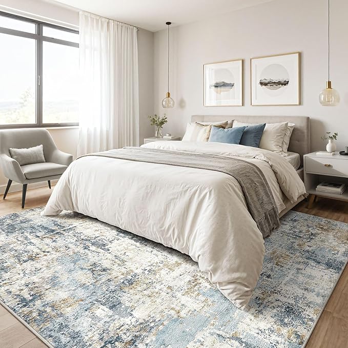 LOONGRUG 10x13 Area Rug Washable Large Neutral Modern Living Room Rug | - Image 4