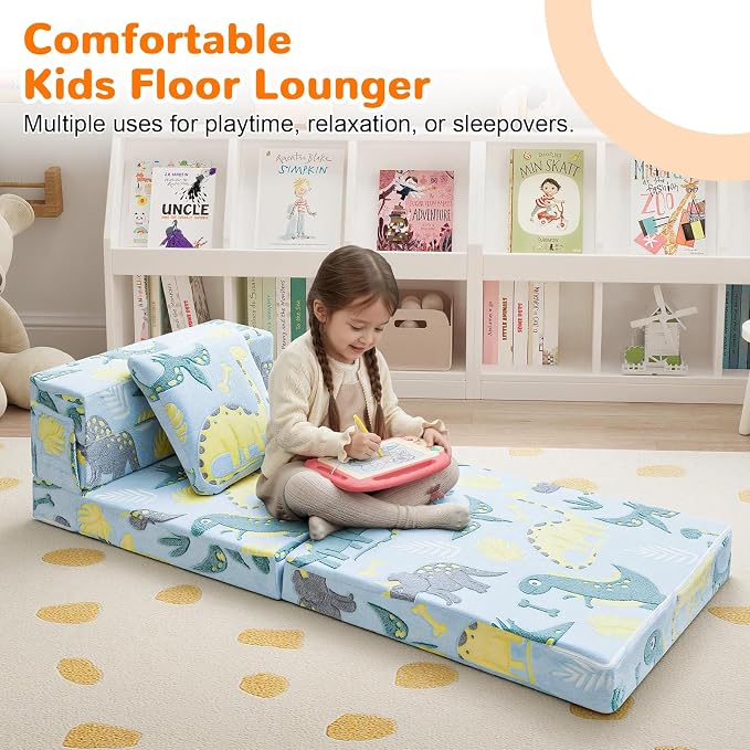 MeMoreCool Glow Dinosaur Tri-fold Sofa Bed - Image 3