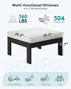 SERWALL Outdoor Ottoman with Cushions - Image 2