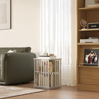 YOWOS Rotating Bookshelf Tower, 360° Display Spinning Bookcase, Bamboo - Image 6
