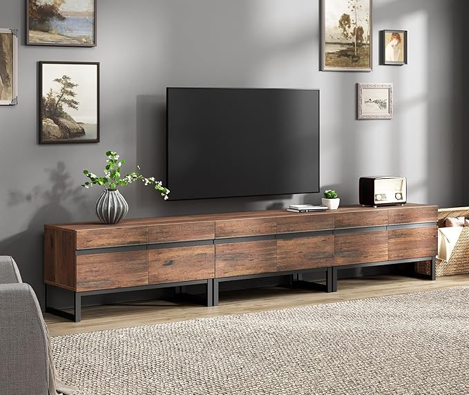 WAMPAT Modern TV Stand for 32-110 Inch TVs, Wood Entertainment Center by WAMPAT