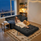 Homkdom Convertible Loveseat Sleeper, Space-Saving Folding Sofa Bed - Image 2