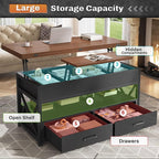 Itaar 40" Lift Top Coffee Table, 4 in 1 White Coffee Tables - Image 3