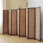 8 Panel Bamboo Room Divider Screen, 5.6 FT Tall Bamboo Divider Folding Panel - Image 2