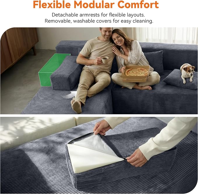 MONVANE 106" Cloud Sectional Couch - Image 4
