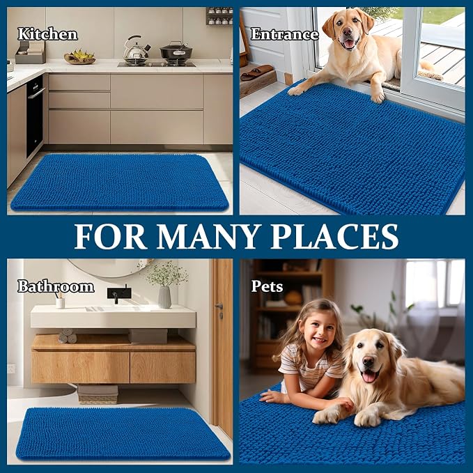 OLANLY Dog Door Mat for Muddy Paws 59x24, Super Absorbent Chenille Mud Mat | - Image 8