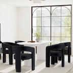 RIVOVA Modern Barrel Dining Chairs Set of 5, Velvet Upholstered Accent Side by RIVOVA