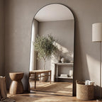 Antok Full Length Mirror, Arched Floor Standing Freestanding Arch Full Body - Image 2