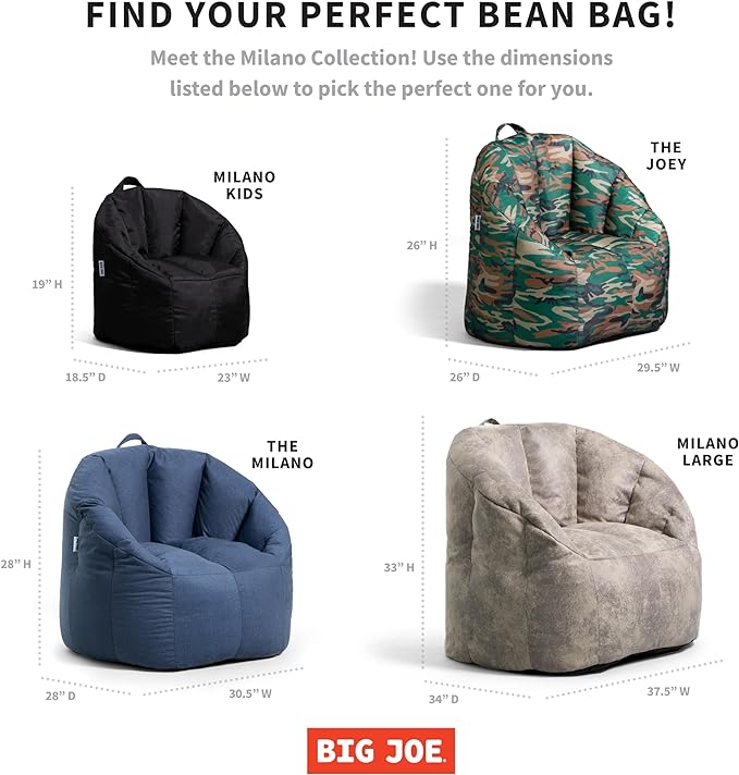 Big Joe Milano Bean Bag Chair for Kids, Ultra-Soft Emerald Plushie Polyester - Image 3