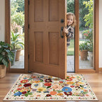Beige Floral Hallway Runner Rug 2x4 - Image 2