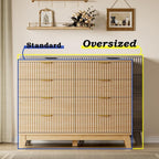 BORNOON 53" Tall Dresser for Bedroom, 8-Drawer Fluted Chest of Drawers - Image 3