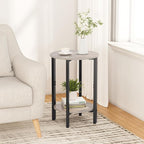 Vagusicc Side Tables Small End Tables, 2 Tier Couch Side Table, Small Round - Image 2