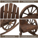 Outsunny Wooden Rocking Chair, Adirondack Rocker Chair w/Slatted Design and - Image 7