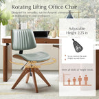 HULALA HOME Faux Leather Home Office Chair - Image 3