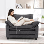 Oversized Accent Chairs Set of 2, Modern Chenille Cloud Sofa Chair - Image 3