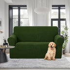 U-NICE HOME Loveseat Cover Stretch Couch Cover Sofa Slipcover, Bronze Green | 2 - Image 2