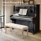 Cozyman Bedroom Bench, French Vintage Tufted Entryway Bench, 45.2" Carving - Image 7