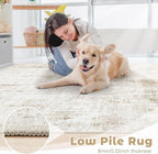 5x7 Area Rugs Washable Rug: Abstract Neutral Rugs Modern Non Slip Area Rug - Image 8