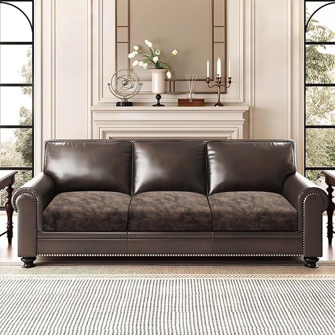 ANARACHON Leather Look Couch Cushion Covers Sofa Seat Slipcovers Sets Couches - Image 2