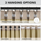 MIULEE 100% Blackout Linen Curtains 42 x 90 Inch Copper Brown 2 Panels | - Image 5