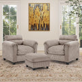 HAOMARKETS Corduroy 3-Piece Sofa Set, Upholstered Ottoman and Accent Chair Sofa by HAOMARKETS