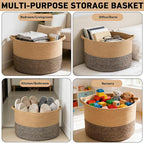 115L Extra Large Blanket Basket, Woven Rope Laundry Basket Hamper - Image 5