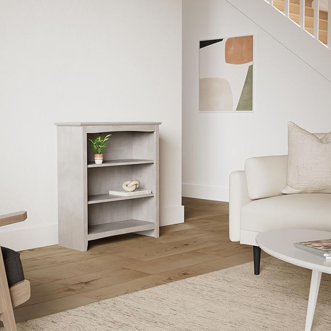 IC International Concepts, Shaker Solid Wood Bookcase, 2 Adjustable Shelves - Image 2