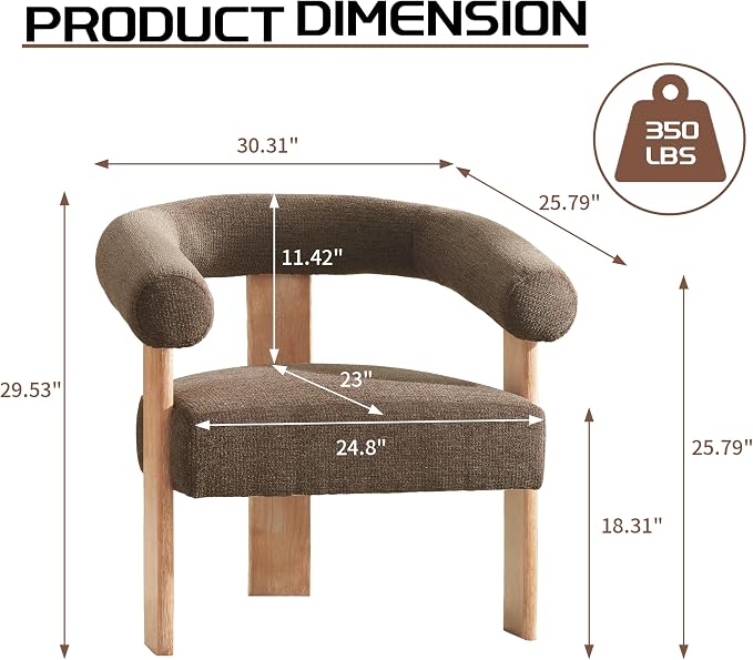 VKNOW Accent Chair Living Room Chair, Modern Upholstered Arm Chair - Image 2