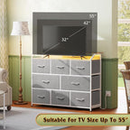 WLIVE Dresser TV Stand with Power Outlets, Led Dresser - Image 7