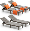 Outdoor Chaise Lounge Chairs Set of 4, 5-Position Adjustable Heavy Duty Tanning by NBYSGO