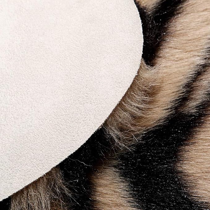 Tiger Print Rug, Faux Cowhide Area Rug Animal Printed Carpet Skin Fur Luxury - Image 5
